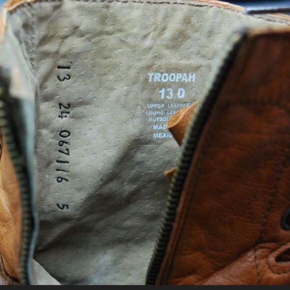 STEVE MADDEN Size TROOPAH Beige Leather Combat Style Boots Size 13